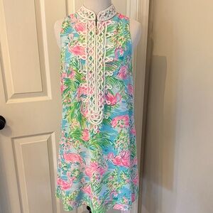 Lilly Pulitzer Flamingo Print Dress, Size 4